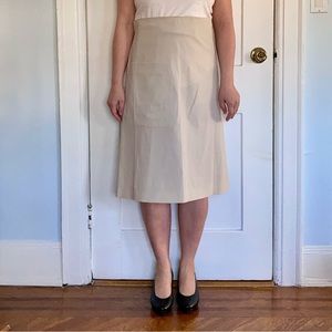 Donna Karan 2000s Vintage Velcro Waist Wool Silk Skirt with Patch Pocket